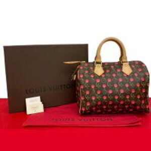 Louis Vuitton Speedy Monogram Cherry leather handbag bag Takashi Murakami